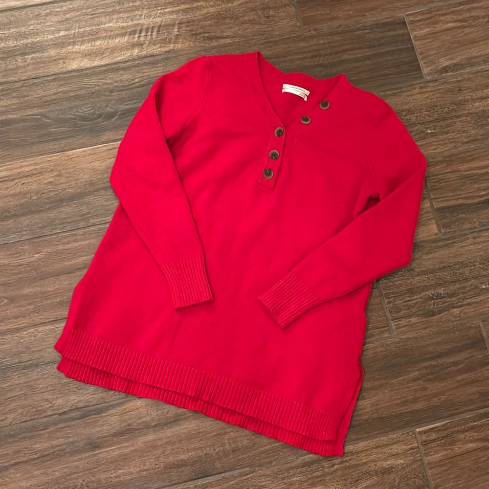 Anthropologie Red Sweater